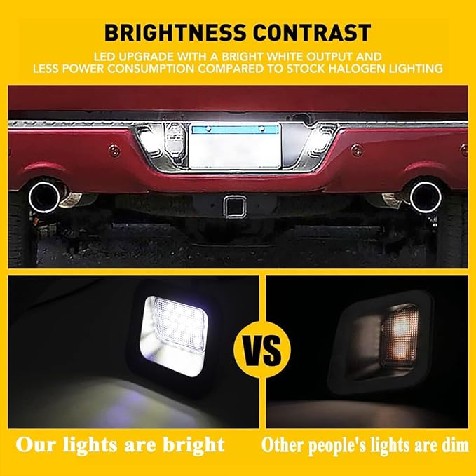 License Plate Lights Fits for 2003-2018 RAM 1500 2500 3500 Pickup, Set of 2 Truck Number Lamps Assembly Led Tag Light Kit, 6000K White