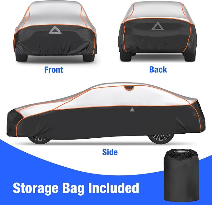 Favoto Hail Protector Car Cover Waterproof Sedan Car Cover | Hail Snow Rain Protection Padded Outdoor Heavy Duty with Reflective Strips Full Exterior Cover Fit for Sedans up to 194"