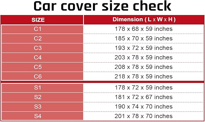 Small Sedan Car Cover Waterproof All Weather Protection with Red Stripe Design,Universal Fit Nissan Versa, Hyundai Accent, Kia Rio Sephia, VW EOS, Ford Fiesta Escort Sedan, Chevrolet Sonic