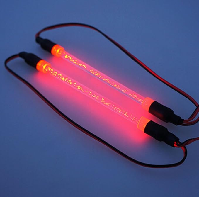 MOHERO 1/10 RC Car Chassis Body LED Light Strip Tube for RC Drifting Car Truck Tank (Red)