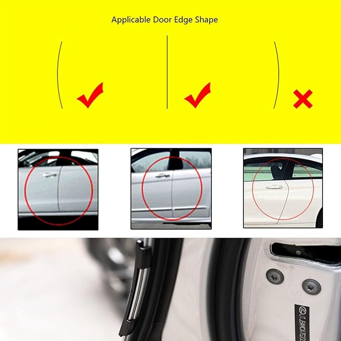 AUTOXBERT 4Pcs Car Door Edge Guards Moulding Trim Edge Anti-Collision Strip Scratch Guard Car Door Protector for Most Cars (Black)