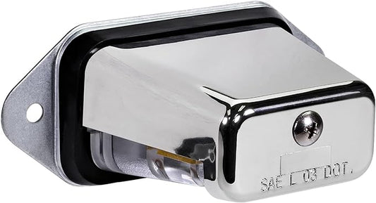 TRUE MODS Chrome Boat Trailer LED License Plate Light [Surface Mount] [DOT FMVSS 108] [SAE L] [Waterproof] [12V DC] Universal Submersible Tag Lamp for Auto Work Utility Flatbed Dump Box Semi Truck RV