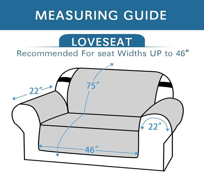 H.VERSAILTEX Sofa Protector for Dogs/Cats/Pets Sofa Covers Slipcover Quilted Couch Coveres Loveseat Covers with Non Slip Elastic Strap Water Resistant Seat Width: 46" (Loveseat, Ivory/Beige)