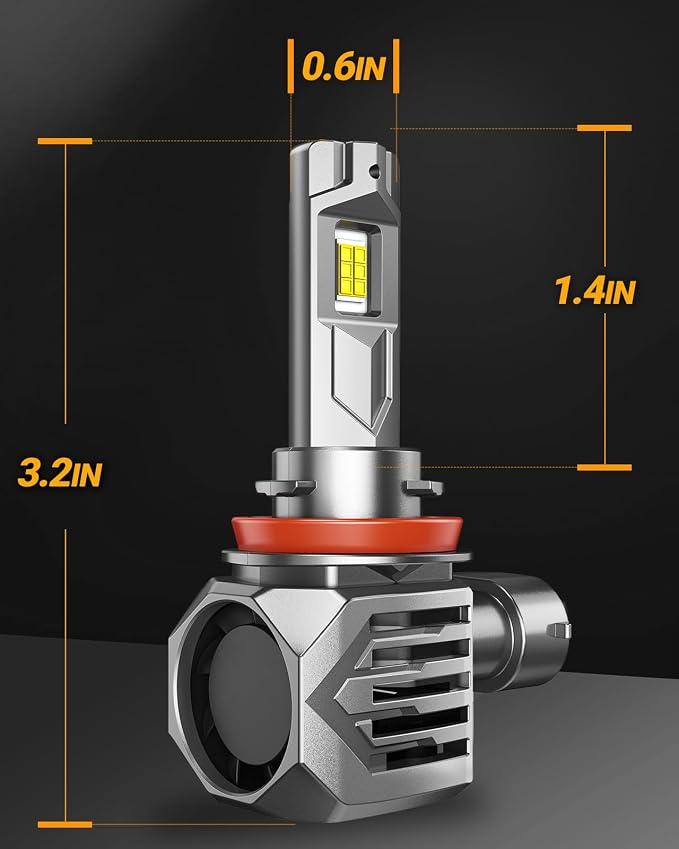 SEALIGHT S7S 𝐇𝟏𝟏/𝐇𝟖/𝐇𝟗 9005/HB3 Light, 120000LM Brightest Bulbs, 6500K White, Easy Installation,10 Years Lifespan, Plug-N-Play, 4 Pack
