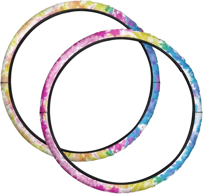 Abstract Tie Dye Wheelchair Wheel Covers 2 Pack Wheelchair Tyre Covers Neoprene Wheel Cover for Transport Wheelchair Wheels, 24 Inch
