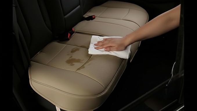 EDEALYN® 1 Pack Scalable (124-140cm) Back Seat Cover Car Seat Cover Seat Protector Rear Seat Bottom Cover Fits 90% of car - for Seat Bottom Only (Tan - Rear seat)