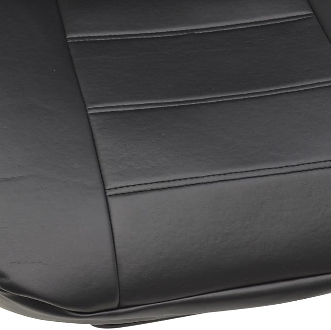 carXS Black Leather Car Seat Covers Front Seats Only, 4-Piece Faux Leather Seat Covers for Cars, Includes Front Seat Covers, Automotive Seat Covers for Trucks SUV