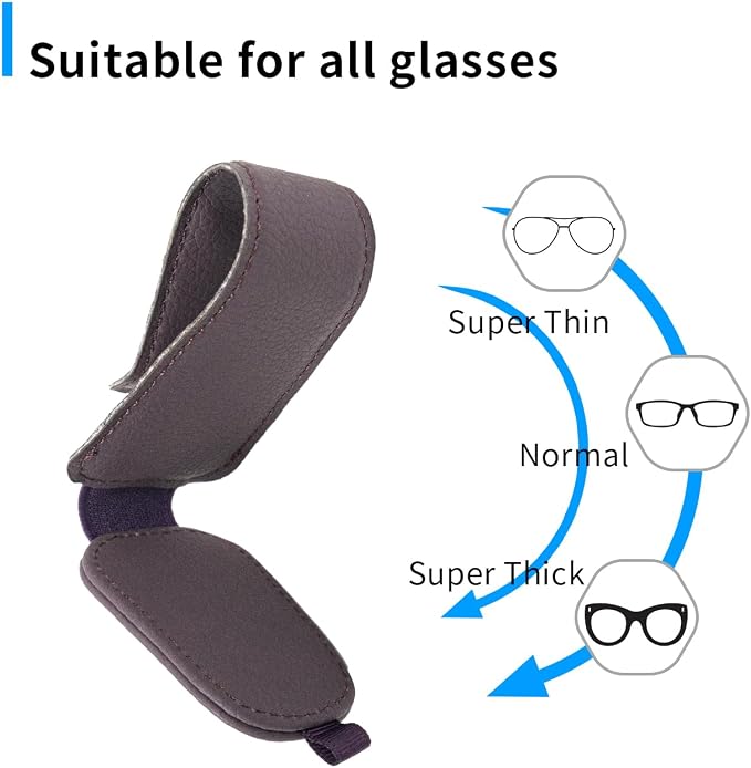 Yuoyar 2 Packs Magnetic Sunglass Holder for Car Visor (Purple) | Magnetic Interior Car Accessories