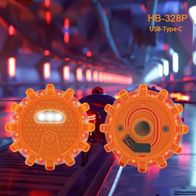 24 Pcs Rechargeable LED Road Flares Emergency Kit - Magnetic Mount Strobe, for Cars/Trucks/Boats & Outdoor Activities