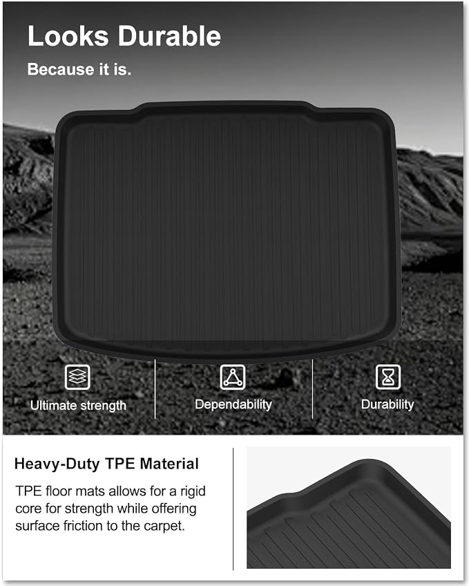 Kiwi Master Cargo Mat for 2017-2022 Honda CR-V (Tray in Lower Position) | Custom Fit All Weather Rear Cargo Liner, Heavy Duty TPE Tray Trunk Mat, Black