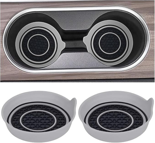 Mandark Car Cup Holder Coaster, 2.75 Inch Non-Slip Vehicle Cup Holder Insert Mats, Dustproof Automotive Interior Console Cup Insulated Pads Accessories, Universal for SUV, Sedan, Truck (Gray)