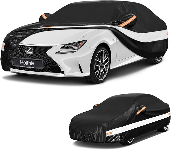 10 Layers Sedan Car Cover Custom Fit for Lexus is 250 300 350 (1998-2020), Waterproof All Weather for Automobiles, Outdoor Full Cover Sun Dust Rain Protection with Cotton. Black