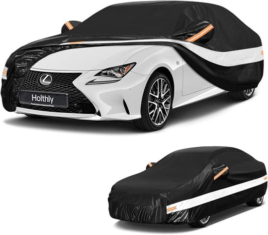 10 Layers Sedan Car Cover Custom Fit for Lexus is 250 300 350 (1998-2020), Waterproof All Weather for Automobiles, Outdoor Full Cover Sun Dust Rain Protection with Cotton. Black