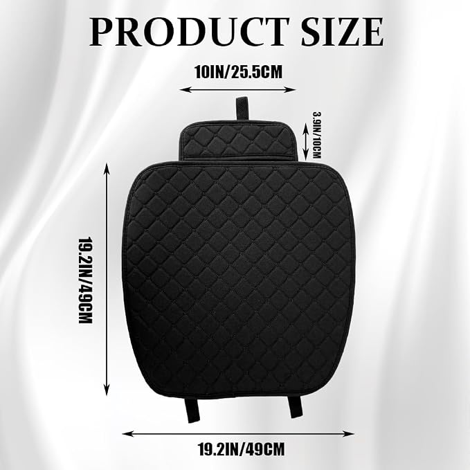 Leather Front Car Seat Cover, Anti-Slip Car Seat Bottom Covers, Full Wrapped Bottom Seat Protectors with Storage Pocket, Universal Comfortable Seat Cushion Fit Vehicles SUVs Trucks (K2-Black)