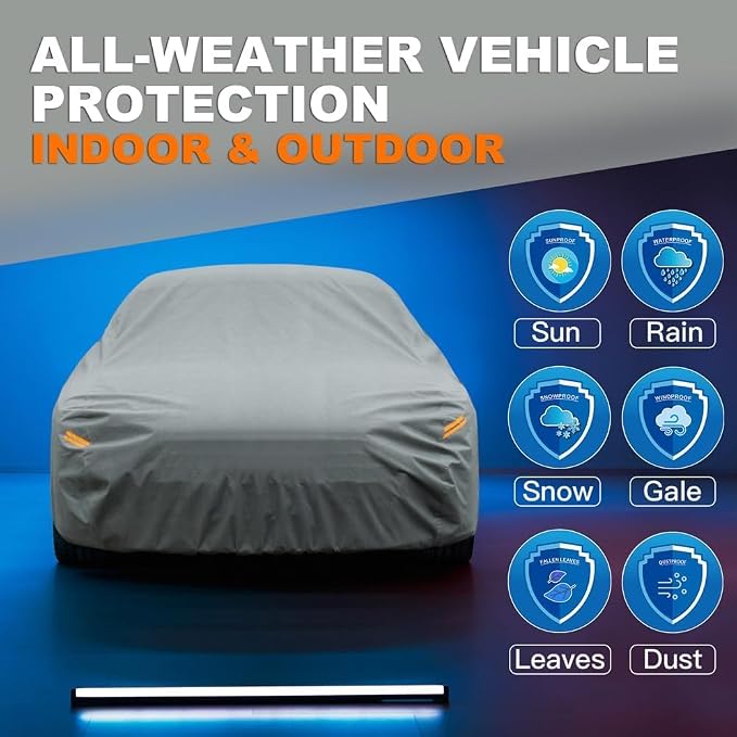Kayme Heavy Duty Car Cover Custom Fit Honda S2000, Waterproof All Weather for Automobiles, Full Exterior Covers Sun Rain UV Protection.
