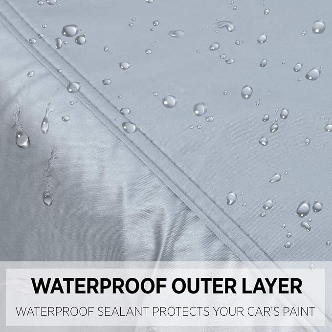 Motor Trend OV-642 TrueShield Waterproof SUV & Van Cover - Heavy Duty Outdoor Fleece-Lined Sonic Coating - Ultimate 6 Layer Protection - Cover Lock Included (XL - max Length 210")