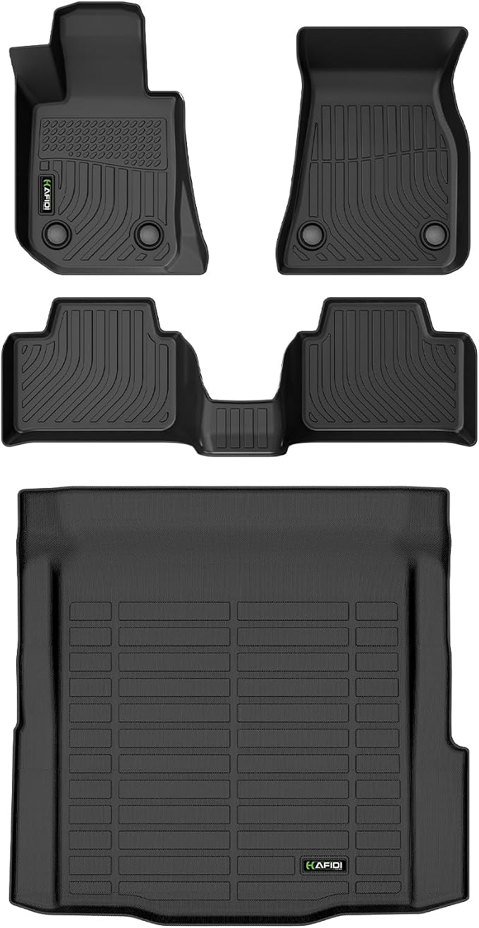 HAFIDI® Floor Mats & Cargo Liner Set Fit for 2019-2026 BMW 3 Series 330i 330e M3 M340i Sedan All Weather Protection TPE Anti-Slip Automotive Full Set Floor Liners Custom Accessories - Black
