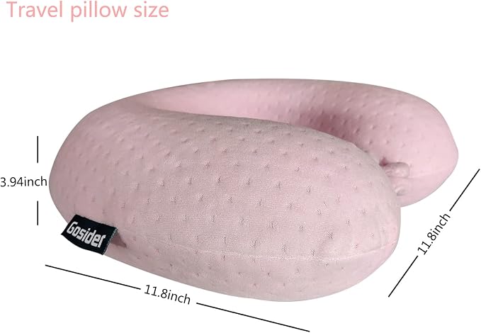 Neck Pillows for Sleeping Travel Pink Travel Pillow Comfortable U Shape Memory Foam Pillows Neck and Head Support Portable Travel Neck Pillow Suitable for Planes, Trains, Self-Driving Cars