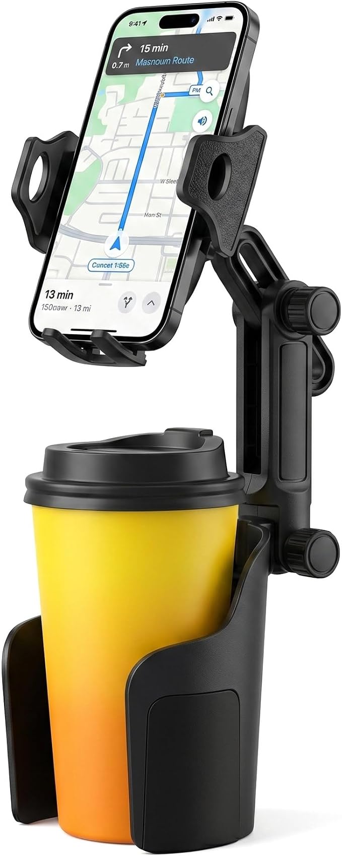 Cup Holder Phone Holder for Car, Long Arm with 360°Rotation Cell Phone Holder Mount for Car | Truck | Golf Cart Compatible with iPhone & Samsung & All Smartphones