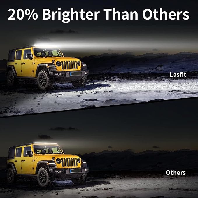 LASFIT LED Light Bar 52 Inch Slim Single Row LED Bar Spot Flood Combo 6000K | Overhead Roof Off Road Light for Tacoma 4Runner Silverado F150 Wrangler IP67 Waterproof