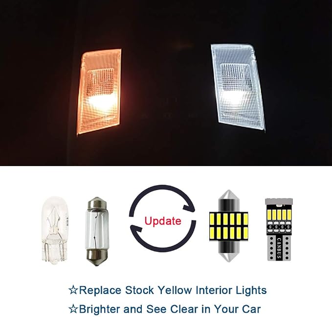 AWALITED 10pcs RAV4 Interior LED Lights Kit Super Bright LED Map Dome Light Bulbs for 2016 2017 2018 2019 2020 2021 Toyota RAV4 all models
