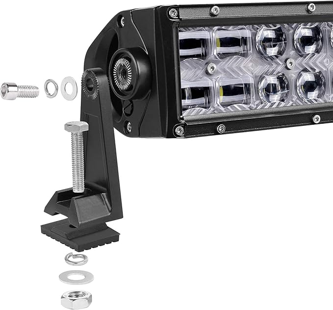Side Brackets, AKD Part Light Bar Mounting Brackets Kit Universal Side Mount Offroad Truck LED Bar Mounts 2 Pack