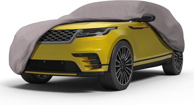 Seal Skin Covers Multi-Layer SUV Car Cover, Waterproof PEVA Outdoor Cover with UV, Snow, Rain Protection, Windproof Straps, Cotton Lining, Lock System, Universal Fit (201"-214" L)