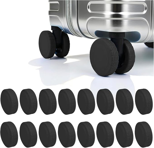 16 Pcs Luggage Wheel Covers, Silicone Full Wrap Suitcase Caster Protector, Noise Reduction Anti Slip Spinner Swivel Tires Replacement Parts For Travel Bags