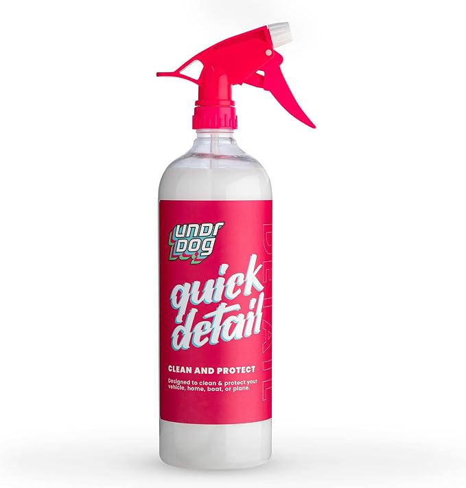 Undrdog Quick Detail, Hydrophobic, Water-Based Cleaner, Spray Wax, Quick Shine, Detail Spray For Vehicles, Motorcycles, Homes or Boats, Available in 16oz, 32oz (32oz)