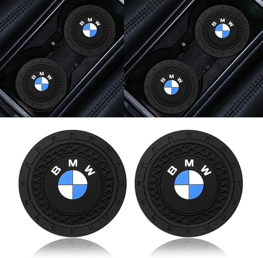 Car Coasters for Cup Holders, Car Cup Holder Coasters for BMW 5 6 7 Series X3 X4 X5 X6 M Vehicles, Silicone Non-Slip Car Cup Mat for BMW Car Interior Accessories for Men Women,2Pcs 2.75''