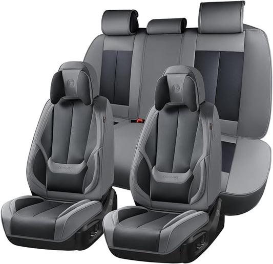 Coverado Car Seat Covers, Seat Covers for Cars, Waterproof Leather Auto Seat Protectors, Leather Car Seat Cushion, Car Interiors Accessories Universal Fit for Most Cars