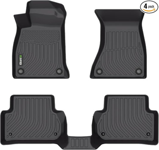 HAFIDI® Floor Mats Fit for Audi A4 2017-2025 (Only Sedan) | Custom full set Car liners, anti-slip,waterproof, all weather guard, easy rinse clean,Full Set Accessories, TPE, Black