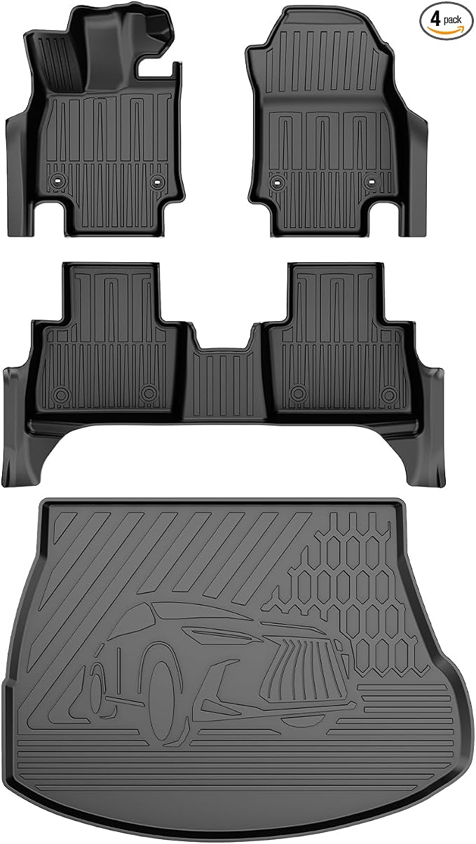 for 2022-2026 Lexus NX NX250/NX350 Floor Mats & Cargo Liner - Custom Fit TPE All Weather Floor Liners for Lexus NX 1st & 2nd Row & Trunk Mat Full Set Car Mats, Black