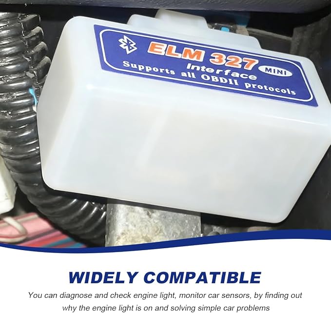 2 PCS ELM327 OBDII Car Auto Diagnostic Scanner, Professional Mini Bluetooth Scan Tool Engine Fault Code Reader, Wireless Failure Detector Interface Adapter for Most OBD II Vehicles (White)