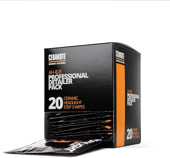 CERAKOTE® Ceramic Headlight Restoration Professional Detailer Pack (20 Ceramic Wipes) - Brings Headlights Back to Like New Condition - Step 3 Only (Pack of 2)