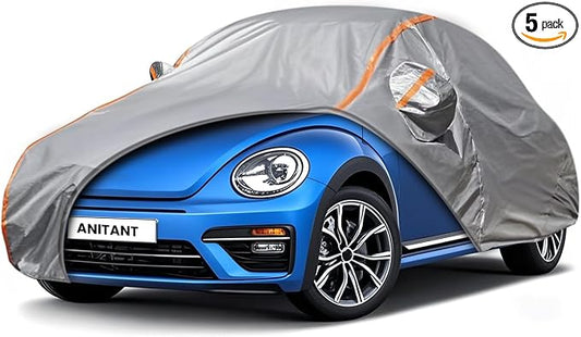 Custom Fit Volkswagen Beetle 2 Door Car Cover for Beetle 1998-2019 Outdoor Waterproof Car Cover All Weather with Door Zipper Cotton Lining Scratch Resistant Rain Sun UV Dust Snow Protection