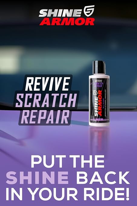 SHINE ARMOR Car Scratch Remover 4oz (3 Pack) - Advanced Car Paint Scratch Repair & Restorer for Vehicles, Revives Faded Paint, Corrects Surface Marks & Leaves Streak-Free Gloss