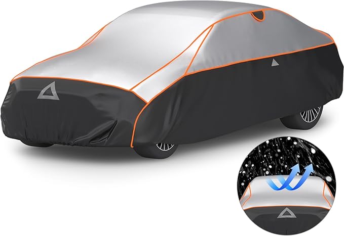 Favoto Hail Protector Car Cover Waterproof Sedan Car Cover | Hail Snow Rain Protection Padded Outdoor Heavy Duty with Reflective Strips Full Exterior Cover Fit for Sedans up to 194"
