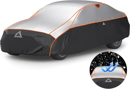 Favoto Hail Protector Car Cover Waterproof Sedan Car Cover | Hail Snow Rain Protection Padded Outdoor Heavy Duty with Reflective Strips Full Exterior Cover Fit for Sedans up to 194"