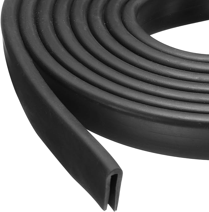 PATIKIL Rubber Edge Trim, 26.2ft x 8mm x 11mm U Channel Rubber Guard Seal Strip Protector Fit for 5mm Edge for Car Doors Hatches Sheet Metal Table Corners Steel Plates, Black