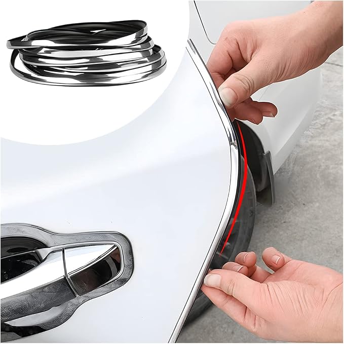 Blilo Car Door Edge Guards, 16Ft U Shape Door Edge Trim, Rubber Molding Auto Door Edge Seal Protector, Anti-Collision Vehicle Protection Accessories Universal for SUV, Truck, Van (Silver)