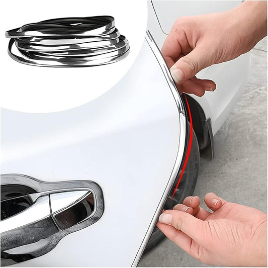 Blilo Car Door Edge Guards, 16Ft U Shape Door Edge Trim, Rubber Molding Auto Door Edge Seal Protector, Anti-Collision Vehicle Protection Accessories Universal for SUV, Truck, Van (Silver)