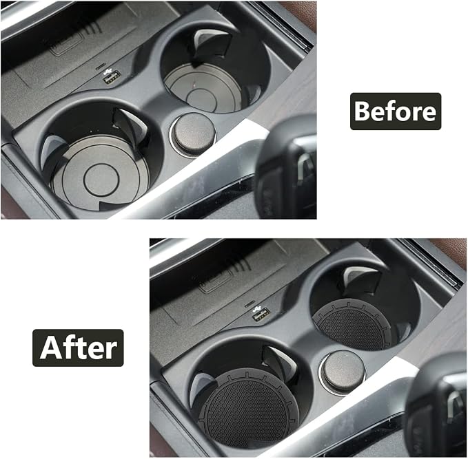 Car Cup Holder Coaster, 4 Pack 2.75 Inch Diameter PVC Non-Slip Universal Insert Coaster, Durable, Suitable for Most Car Interior, Car Accessory for Women Men Black