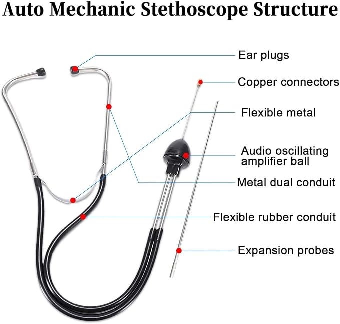 BFXM Car Mechanic Stethoscope, Automotive Stethoscope Engine Diagnostic Tool, Automotive Tools Universal for Car Truck SUV Motorcycle RV
