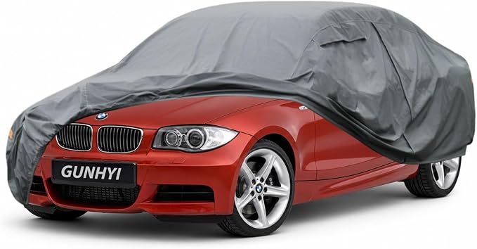 GUNHYI Premium Car Cover Custom Fit BMW 1-Series Coupe/Sedan, 16 Layers Heavy Duty Car Cover Waterproof All Weather with Zipper Door for Sun Rain Snow Dust Uv Protection