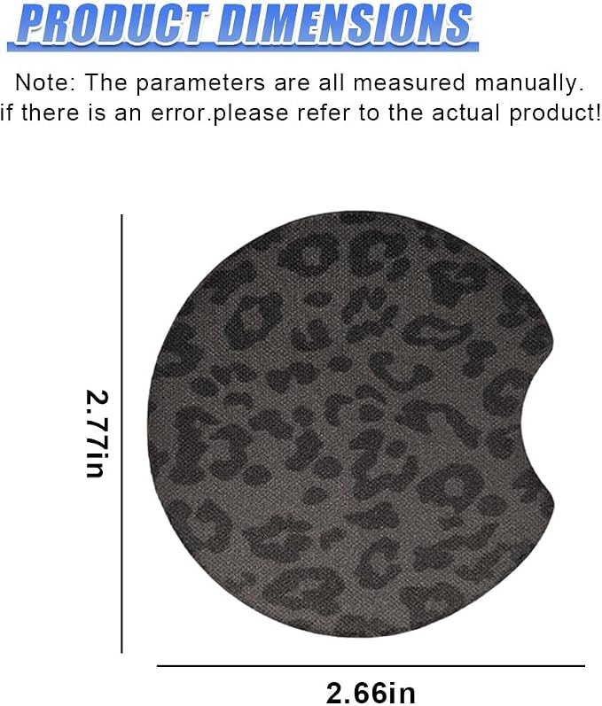 2PCS Leopard Print Car Cup Holder Coasters, 2.77'' Non-Slip & Shockproof Automotive Interior Drink Cup Mat, Universal Vehicle Insert Coaster Decoration Accessories for Women Girl (No.13)