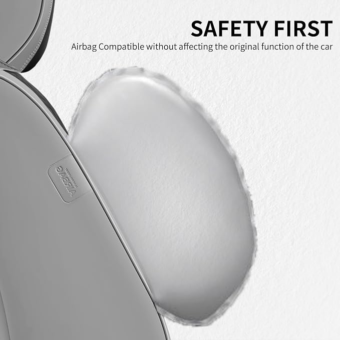 FLORICH Seat Covers, Front Seat Covers 2 PCs, Automotive Seat Cover for Cars, Luxury Leather Universal Seat Cover Accessories Fit for Most Cars SUV Truck Sedans(Grey)