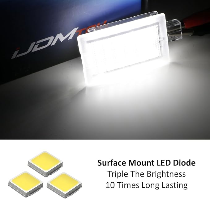 iJDMTOY Xenon White 18-SMD Full LED Under Side Door Courtesy Lights, Footwell Lights, Compatible with Dodge Charger Challenger Dart Stratus Magnum Avenger, Chrysler 200 300 Sebring