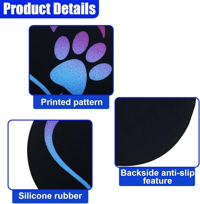 2PCS Dog Paw Heart Print Car Cup Holder Coasters, 2.73 Inch Anti-Slip Shockproof Automotive Drink Mat for Women and Men, Universal Vehicle Cup Holder Insert for RV, SUV, Truck (Colorful)