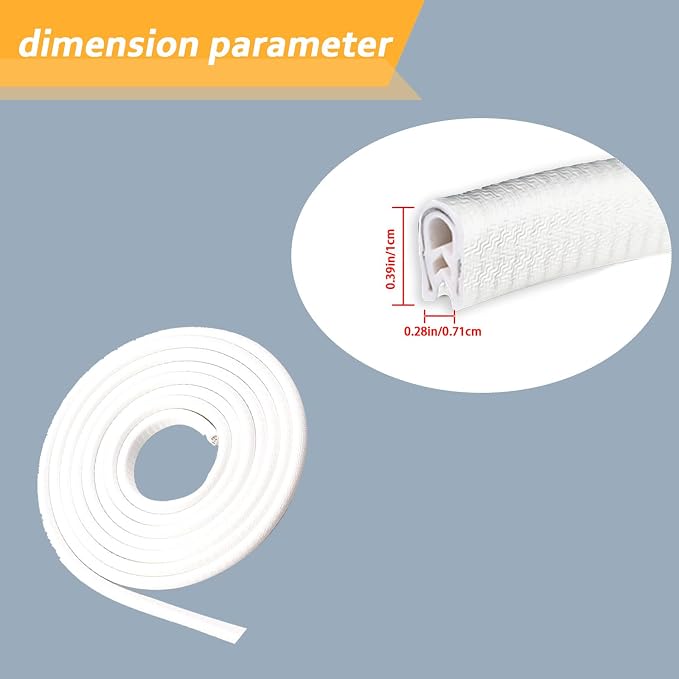 Car Door Edge Guards, 16Ft Rubber Seal Car Door Edge Trim, U Shape Door Edge Protector Guard, Aluminum Weather Proofing Automotive Door Edge Molding Protection for Most Car (White)